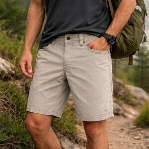 prAna Brion Stretch Zion Hiking Shorts 32x11 Khaki Outdoor Climbing Gorpcore